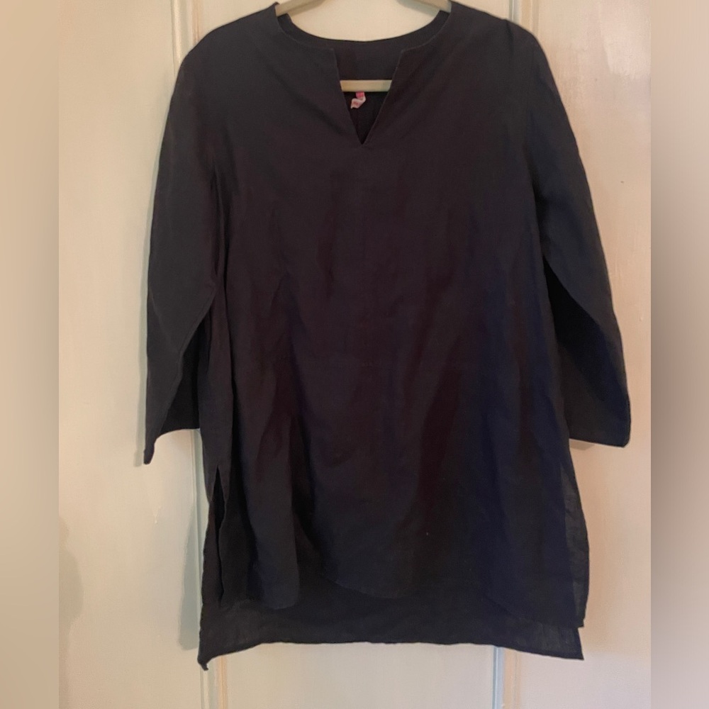 South Street Linen SOST 3/4 Sleeve Tunic Blouse Large